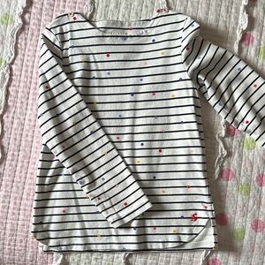 Joules Striped Kids Shirt with Multicolor Dots